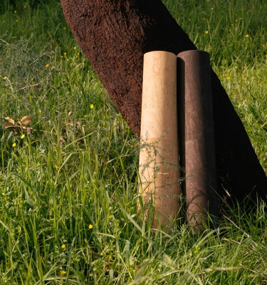 Rituil cork yoga mats leaning on cork tree
