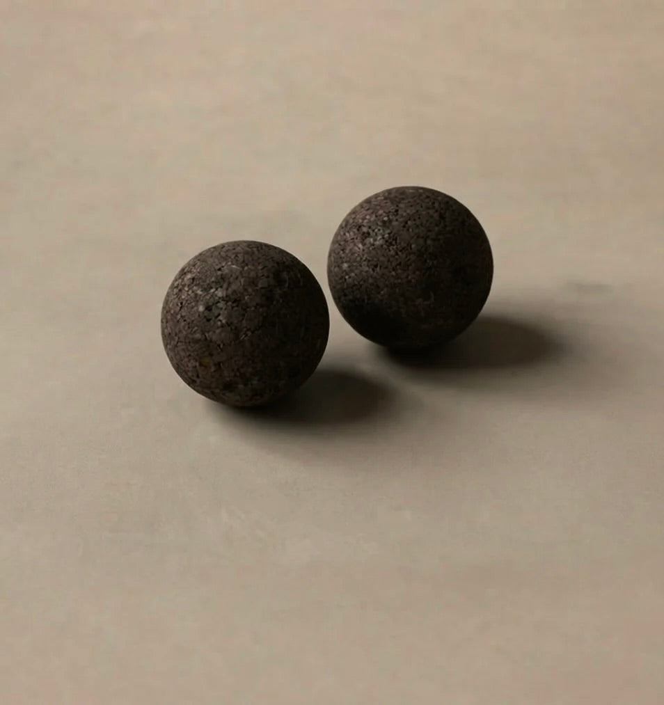 Rituil sustainable Portuguese cork massge balls set of two on concrete floor