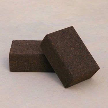 Pair of 2 earth / brown colored cork yoga blocks #color_earth