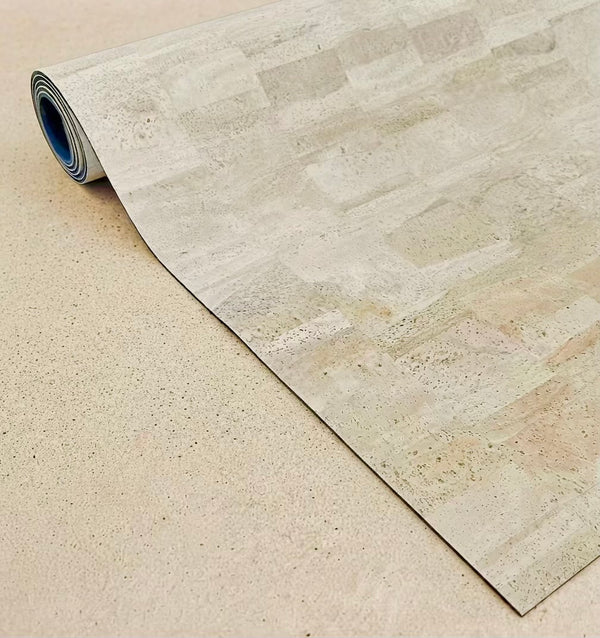  Rituil sustainable natural cream cork leather yoga mat featuring a non-slip, non-toxic, pvc free, textured surface