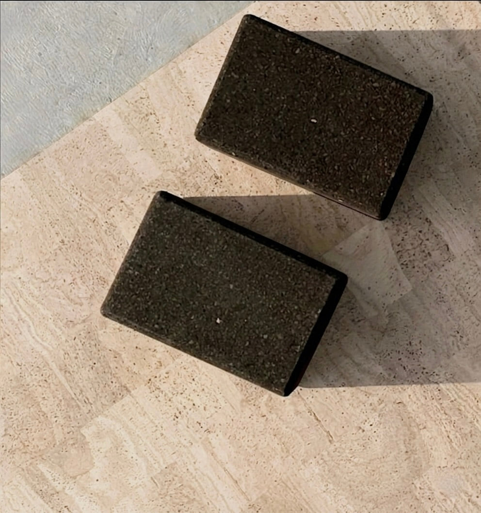 Cork yoga blocks on rituil natural non slip cork yoga mat #color_earth