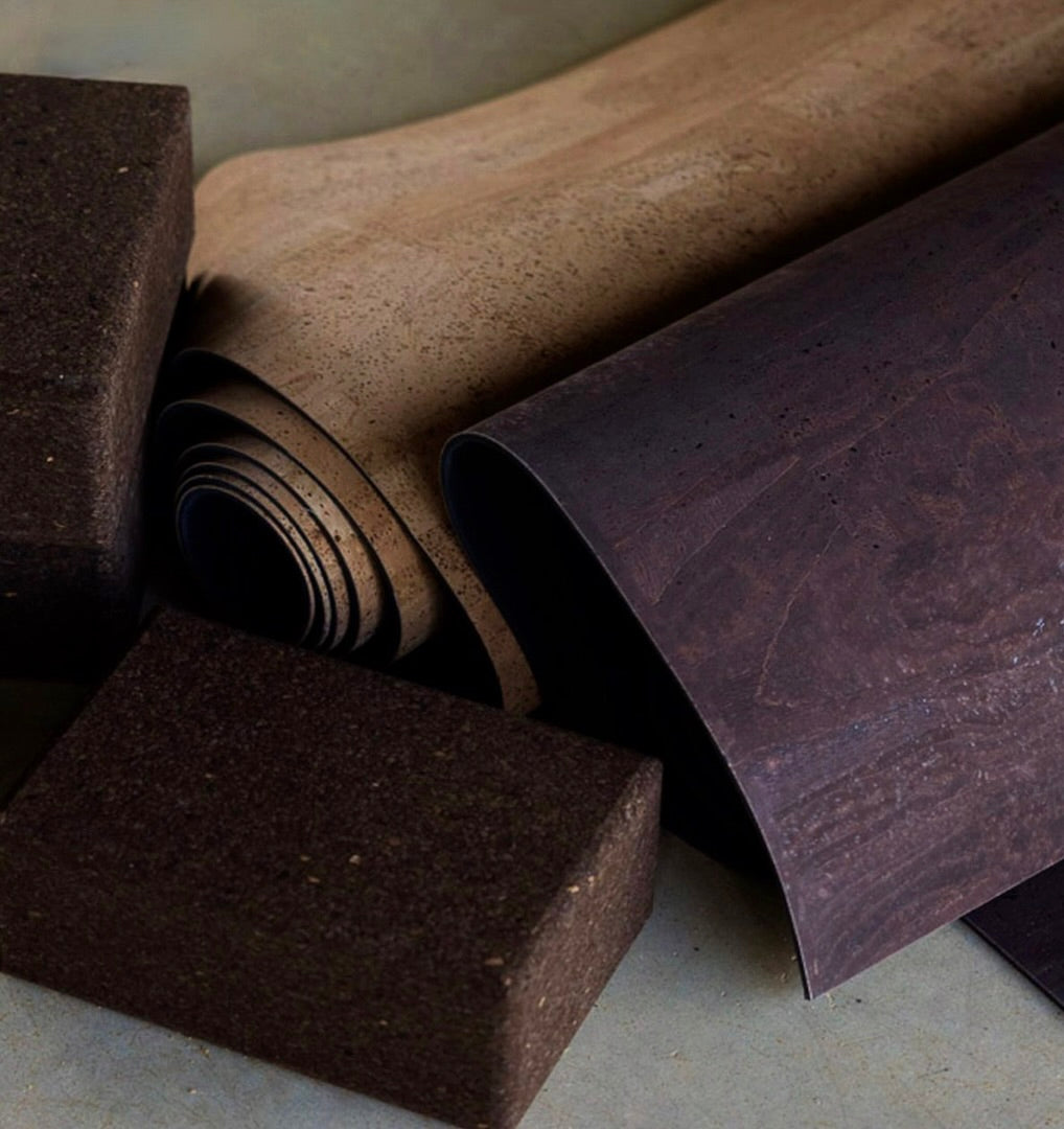 rituil natural cork mats with natural cork yoga blocks #color_earth
