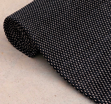 Rituil travel yoga rug in ash color, lightweight and portable, designed for yoga practice on the go.